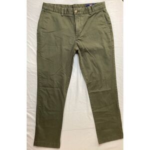 Vineyard Vines Men's Slim Fit Breakers Green Pants Casual Cotton Trousers 33/30